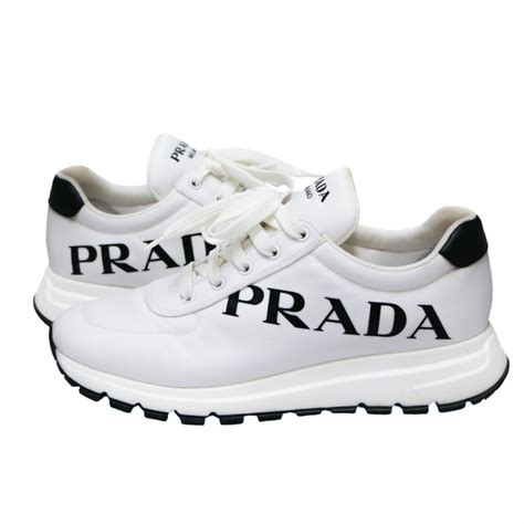 Sneakers PRADA Donna Vitello Soft nylon blanc T8